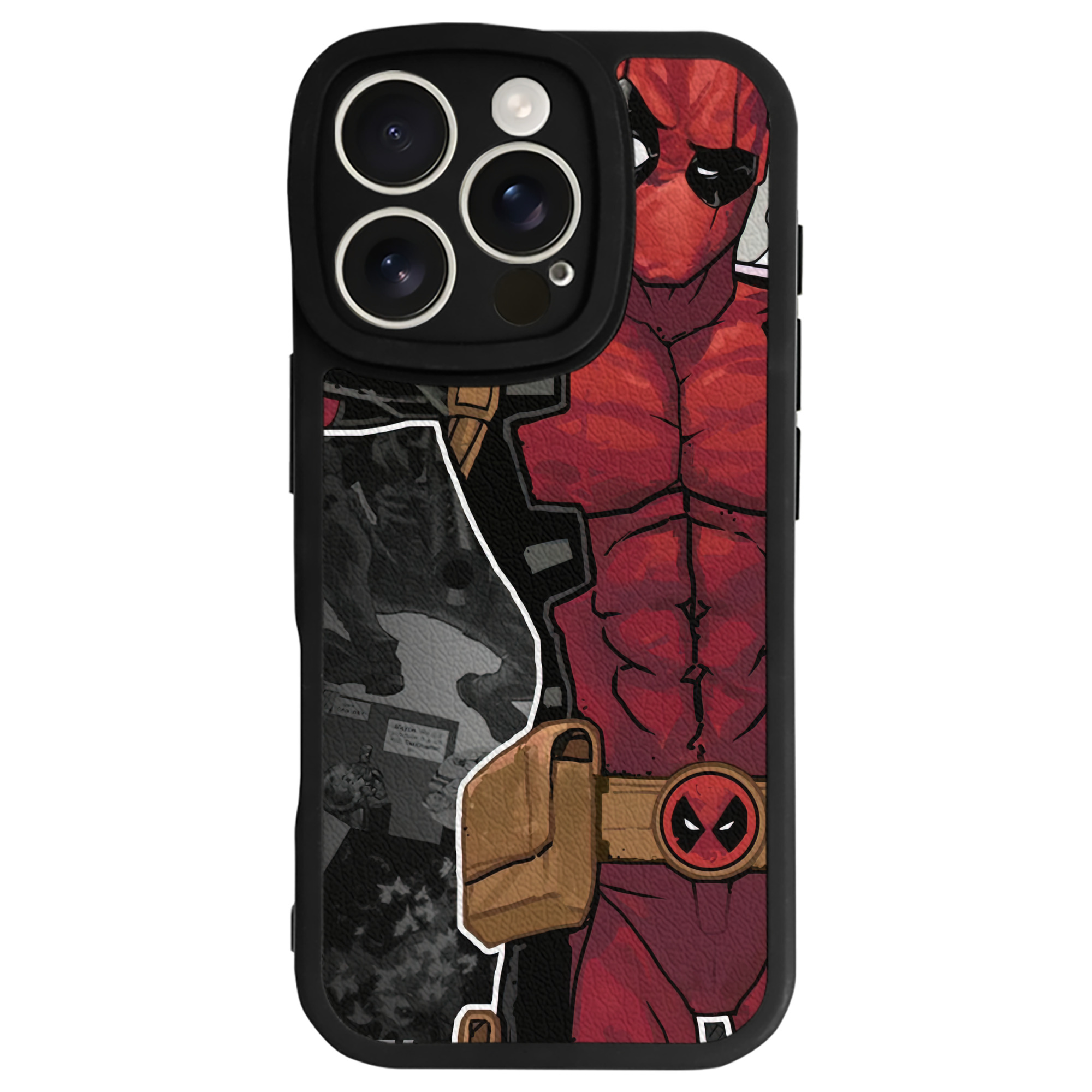 （画像用） Deadpool デッドプール 【iPhone 16シリーズ対応】シリコンスマホケース（レザー調） 材質：シリコン